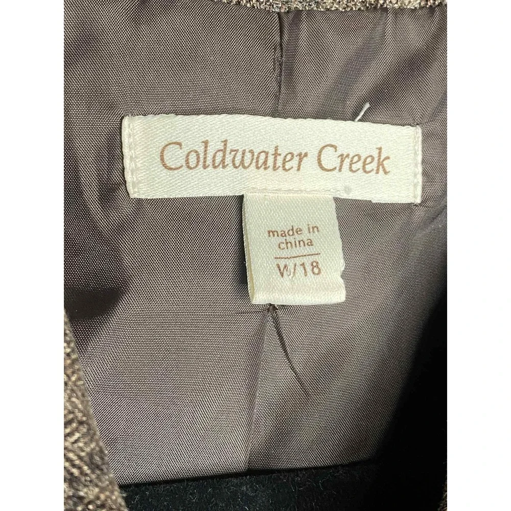 Coldwater Creek women's size 18 Brown & Gold Metallic Snap Button Jacket stretch